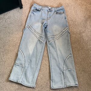 Generation K Wide Leg Distressed Jeans